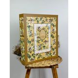 Esranın Dünyası Rabsev 10X15CM 500 Fotoğraf Kapasiteli Kutulu Çiçek Desenli Lüks Ofset Fotoğraf Albümü (Sarı)