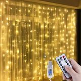 Esranın Dünyası Robeve 3x3 Metre Peri LED Kumandalı Perde Asma Kancalı Peri LED Yılbaşı LED Gün Işığı LED Işık 8 Modlu Parti Işığı Dekoratif Işık LED Saçak LED Işık Perde LED Yılbaşı Dekorasyon - 1 x 100 cm - 00 Beyaz