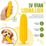 Esranın Dünyası Sarı Mısır Tasarımlı Köpek ve Kedi Için Diş Kaşıma Oyuncağı - Yumuşak Kauçuk