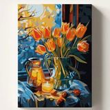Esranın Dünyası Sayılara Göre Boyama Tuvali, 50X70 cm Kendin Yap Seti - 41 Delft Blue