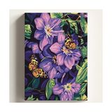 Esranın Dünyası Sayılarla Boyama Tuval Hobi Seti Mor Çiçek Kelebek Temalı Fırça ve Boya Dahil Set (Çıtalı) 40X50 cm Kendin Yap Sayılarla Tuval Boya Kiti (Kasnaklı)