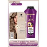 Esranın Dünyası Schwarzkopf Creme Supreme Full Kit 7-16 Küllü Soğuk Kumral + Gliss Saç Dökülme Karşıtı Şampuan 400ML
