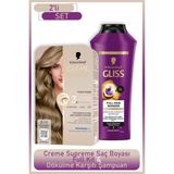 Esranın Dünyası Schwarzkopf Creme Supreme Full Kit 8-16 Küllü Soğuk Koyu Sarı + Gliss Saç Dökülme Karşıtı Şampuan 400ML