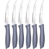 Esranın Dünyası Sebze ve Meyve Bıçağı, Çelik, Gri, Lazer Kesim Tırtıklı Uç, 22 Cm, 6 Adet - 0 - 19 L