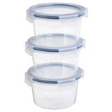 Esranın Dünyası Şeffaf Plastik Saklama Kabı Seti, 750 Ml, Yuvarlak, 3 Parça
