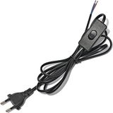 Esranın Dünyası Sekatech Fişli & Anahtarlı Arapuarlı Hazır Kablo | 2 Metre Siyah Uzatma Kablosu | 0,50 Mm² Kesit | Aplik, Abajur, Masa Lambası, LED Trafosu ve Tuz Lambası Için - Ahşap - Bej - Siyah