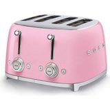Esranın Dünyası Smeg TSF03PKEU Ekmek Kızartma Makinesi, Pembe - Ahşap - Bej - Siyah