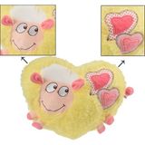 Esranın Dünyası Sole Ithal Kalp Formunda, Aplikeli Peluş Kuzu El Isıtma Yastığı Sarı - 10 x 10 cm - 0002R72