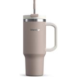 Esranın Dünyası Stevig 2 Moods Tuck-In Tumbler Sızdırmaz Çelik Termos 900 ml Pure Cashmere ST-243 - 00-Siyah - Beyaz