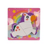 Esranın Dünyası Tahta Puzzle Unicorn - (DipCamo)Charcoal-White