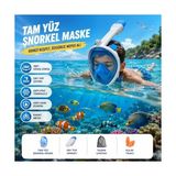 Esranın Dünyası Tam Yüz Şnorkel Maske (L-Xl) Beden Pank Görüşlü Deniz Gözlüğü Dry Top Sistem Şnorkel Seti - 0 - 3 Yaş - 01P-Pembe