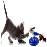 Esranın Dünyası Tekerlekli Hacıyatmaz Kedi Oyuncağı (Mavi)
