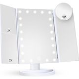 Esranın Dünyası Valkyrie LED Işıklı Katlanabilir Makyaj Aynası - 2x 3x 10X Büyütme Modu - Dokunmatik Touch Ekran - 5 Farklı Ayna