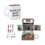 Esranın Dünyası ve The Office Mini Oyun Seti, 6 Karakter Figürü ve 9 Aksesuar, Koleksiyona Uygun Partnership Oyuncağı, Kupa Bardak Şeklinde, JCC19 | Seri Ilham Verici Seti, 6 Mikro Bebek, 9 Aksesuar, 5 Yer Dunder Mif - Ahşap