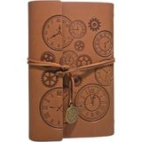Esranın Dünyası Vintage Baskılı Deri Kapaklı Günlük Defter, Hediyelik Tasarım