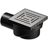 Esranın Dünyası Vitra V-Flow Kare 5606979 Duş Kanalı, Yandan Çıkışlı, 10X10 Cm, Dk 800 Kapak, Mat Krom - Ahşap