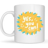 Esranın Dünyası Yes You Can Motivasyon Kupası Model 131 , Pozitif Mesajlı Porselen Kupa , Ilham Veren Tasarım , Ofis & Hediye Kupası - Belirtilmemiş - 001 - Beyaz