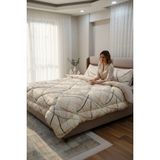 Esre Ev Tekstili % 100 Pamuk Kumaş Battal Boy Wellsoft Uyku Seti - Kahve - Cappuccino