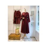 Esre Store 44125 - Tesettür Fiyonk Detaylı İkili Takım Bordo