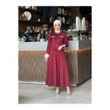 Esre Store 4515 - Scuba Kumaş İkili Tesettür Takım Bordo