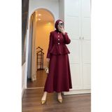 Esre Store 4521 - Krep Kumaş Ikili Tesettür Takım Bordo