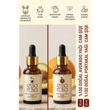 Essa Rosa Portakal Yağı Cam Şişe 30 Ml- Avokado Yağı 30 Ml- Doğal - Vegan - Enerji Verici - Nem Bombası 2'li Set