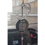 Essa Tasarım Pleksi Çift Taraflı Araba Süsü Vav Desenli Ayetel Kürsi Dualı Elif Dikiz Aynası Süsü