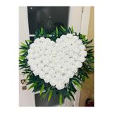 essacraft LÜKS 45CM KALP GÜL BEYAZ GELİN ARABASI SÜSÜ ÇİÇEĞİ