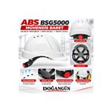 Essafe ABS BSG5000 BEYAZ MÜHENDİS BARET KULAKLIK TAKILABİLİR HAVA DELİKLİ TEKSTİL İÇLİKLİ