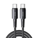 Essager 1 Metre 240W 5A Pd3.1 Type-C To Type-C Mega Hızlı Data Şarj Kablosu, Ultra Sağlam Halat Kablo Kopmaz