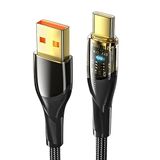 Essager 1 Metre 7A 100W Led Işıklı Süper Hızlı Usb To Type C Şarj Data Kablosu, Akım,Isı, Güçlü Kablo