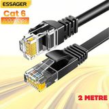 Essager 2 Metre Cat6 1000Mbps Süper Hızlı Gecikmesiz Ethernet Kablosu, 1Gbps Altın Kablama Uçlu İnternet Kablosu