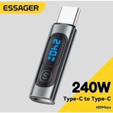 Essager 240W Type-C To Type-C Hızlı Adaptör Çevirici CE/FC/ROHS Lisanslı Digital Göstergeli Son Nesil Teknoloji