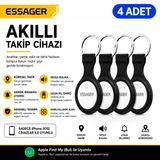 Essager 4 Adet Akıllı Takip Cihazı Apple Find My Uyumlu Konum Takip Ve Kayıp Eşya Bulucu Smarttag Anahtarlık