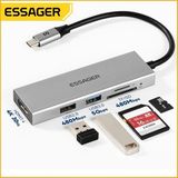 Essager 5'in 1'i Hub Çoklayıcı CE/FC/ROHS Lisanslı 4K 30Hz Hdmi/TF Kart/SD Kart/Usb 3.0/Usb 2.0/ 5Gps Laptop/Macbook/Tv/Projektör Hızlı En Son Nesil Yeni Teknoloji Metal Sağlam