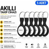 Essager 5'li Akıllı Takip Cihazı Apple Find My Uyumlu Konum Takip ve Kayıp Eşya Bulucu Smarttag Anahtarlık - Siyah