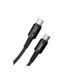 essager Led Işıklı 0.5Metre QC4.0 PD 60W Type C To Type C Şarj Kablosu Örgü Kopmaz Şarj Akım Korumal