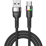 Essager LEd Işıklı 1 Metre 3A USB to Type-C Ultra Hızlı Şarj Kablosu,Dayanıklı Renkli Led Işıklı Kablo