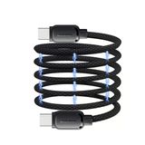 ESSAGER USB C'den USB C'ye şarj Kablosu 100W, Manyetik Spiral Kablo, PD Hızlı şarj Protokolleriyle Uyumlu, USB2.0 480Mb/s'de veri Aktarımını Destekler, Siyah 1M, i-Phone 15 ile Uyumlu vb.