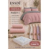 Essdi Home Tekstil Yeni Ev & Çeyiz Seti – Paket 1 Pudra/gri - Gri - Pudra
