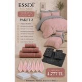 Essdi Home Tekstil Yeni Ev & Çeyiz Seti – Paket 2 Pudra/gri - Gri - Pudra