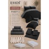 Essdi Home Tekstil Yeni Ev & Çeyiz Seti – Paket 2 Siyah/Antrasit - Siyah - Gri