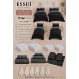 Essdi Home Tekstil Yeni Ev & Çeyiz Seti – Paket 3 Siyah/Antrasit - Siyah - Gri