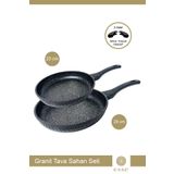 Esse Granit Döküm 2'li Tava Seti Siyah 20 Cm/28 Cm ESS001