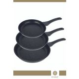 Esse Granit Döküm 3'lü Tava Seti Siyah 20 Cm/24 Cm/28 Cm E006