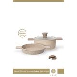 Esse Granit Döküm Derin Tencere 20 cm Döküm Sahan 20 cm Set 3 Parça