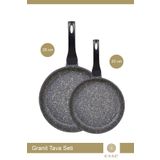 Esse Granit Döküm Gri 28 Cm 20 Cm Tava Seti