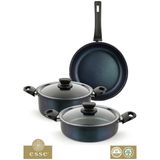 Esse Green 5 Parça Set Karnıyarık Tencere 26 cm - Derin 26 cm - Tava 24 cm - Siyah - 1