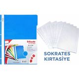 Esselte Mavi Telli Dosya 50 Adet + Şeffaf Poşet Dosya 100 Adet