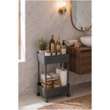 ESSEN DESİGN Premium Çift Katlı Tekerlekli Banyo Ve Mutfak Düzenleyici Raf Organizer
